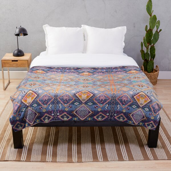 Boho Oriental Hippie Moroccan Style Throw Blanket