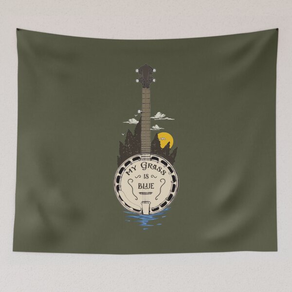 Item preview, Vintage Bluegrass Banjo Player Landscape Art designed and sold by MrEddie10.