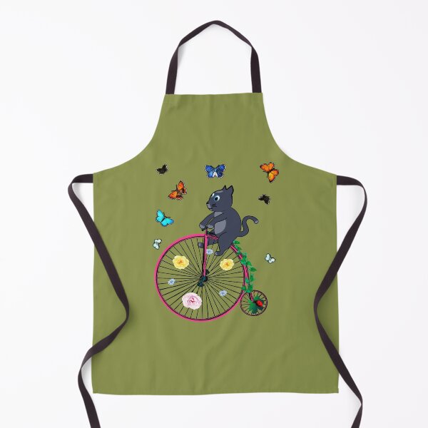 Item preview, Cat on retro bicycle with butterflies designed and sold by catnbloom.