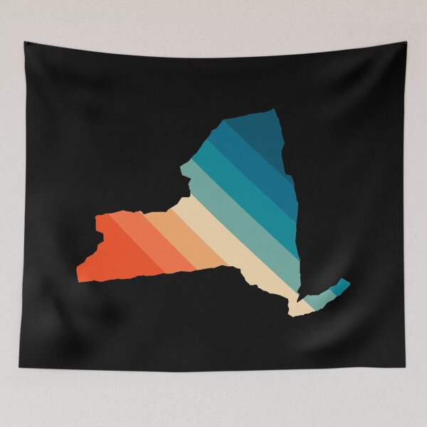 Item preview, New York State Retro Map designed and sold by Texterns.