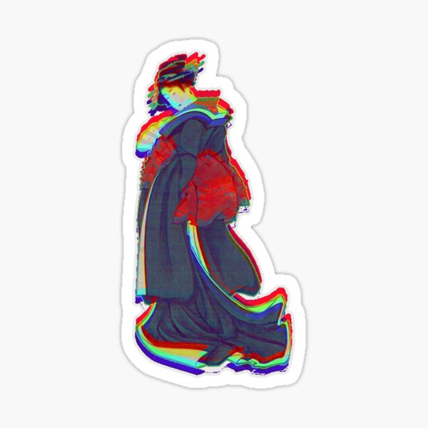 Geisha Pop Japanese Culture Glitch Aesthetics Sticker By