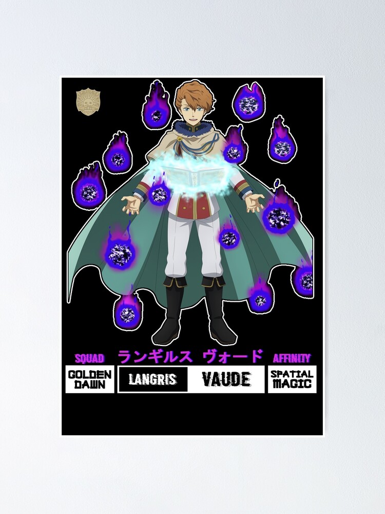 Black Clover Langris Vaude Shirt Poster By Animeempireph Redbubble