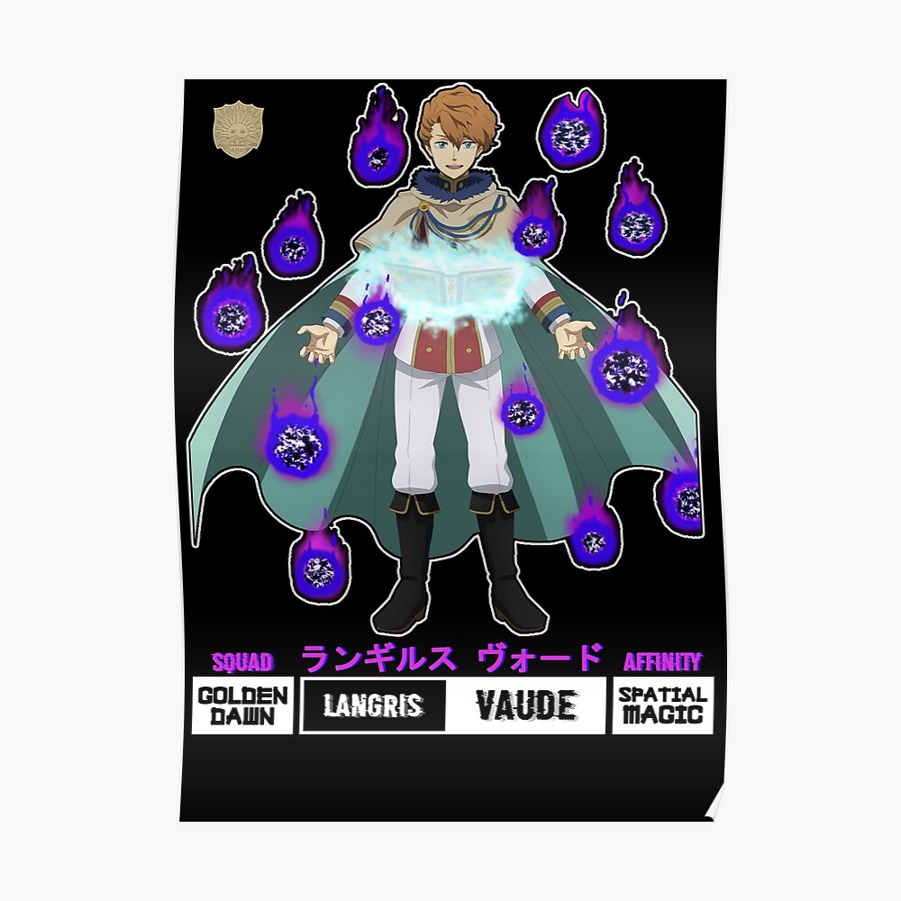 Black Clover Langris Vaude Shirt Poster By Animeempireph Redbubble