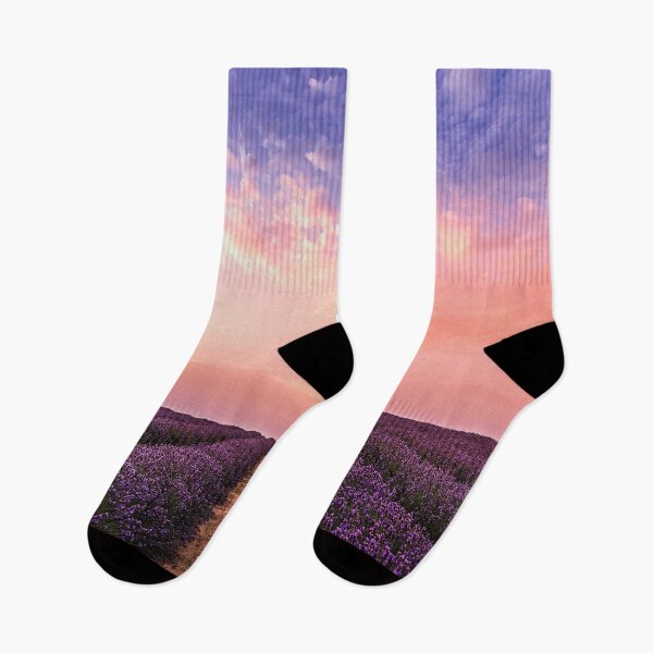 Item preview, Lavender Flower Field Under Pink Sky designed and sold by hutamaAdi98.