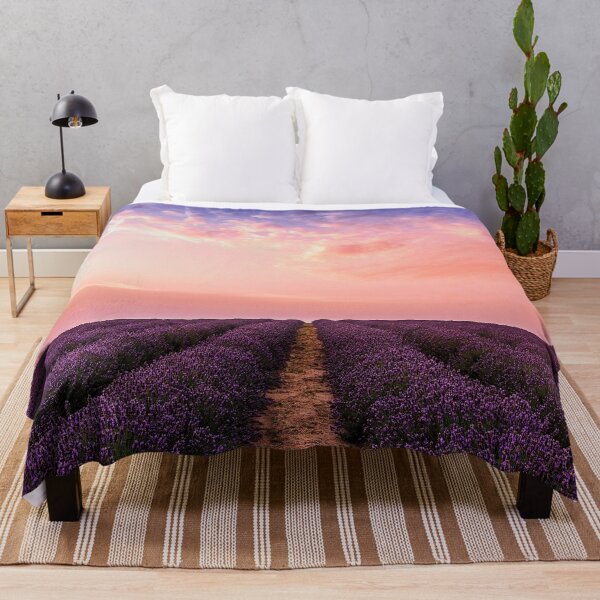 Item preview, Lavender Flower Field Under Pink Sky designed and sold by hutamaAdi98.