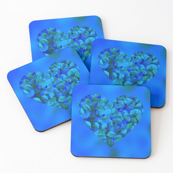Item preview, A Heart Made of Blue and Green Dogwood Leaves designed and sold by Twittlefish.