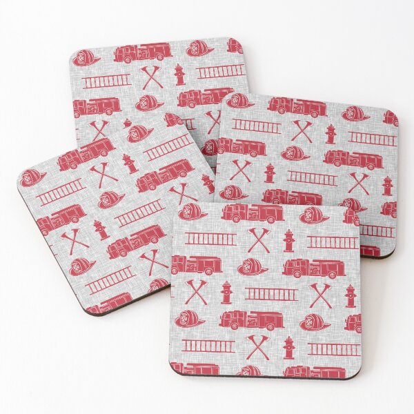 Item preview, firefighter - red on grey designed and sold by littlearrow.