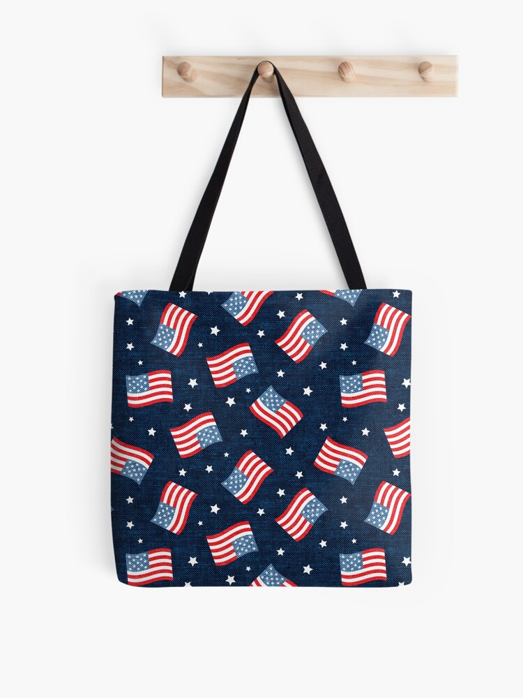 ALEXANDRIA - Large Tote Bag - Red + Navy Stars