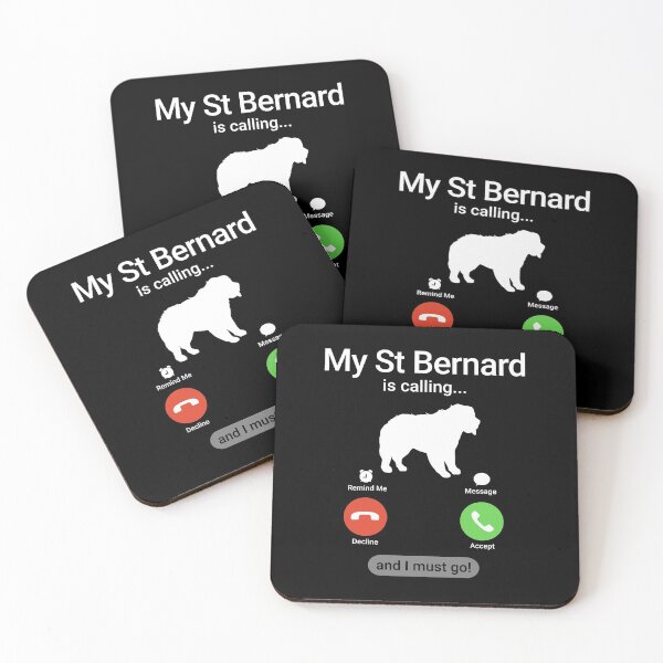 Item preview, My St Bernard is Calling and I Must Go! Funny Dog Phone Saint Bernard  designed and sold by Guarddogdrive.