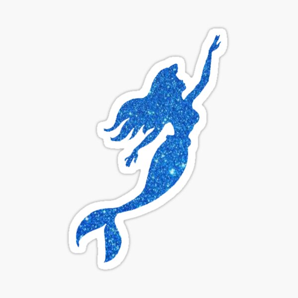 Royal Blue Glitter Mermaid Silhouette Sticker