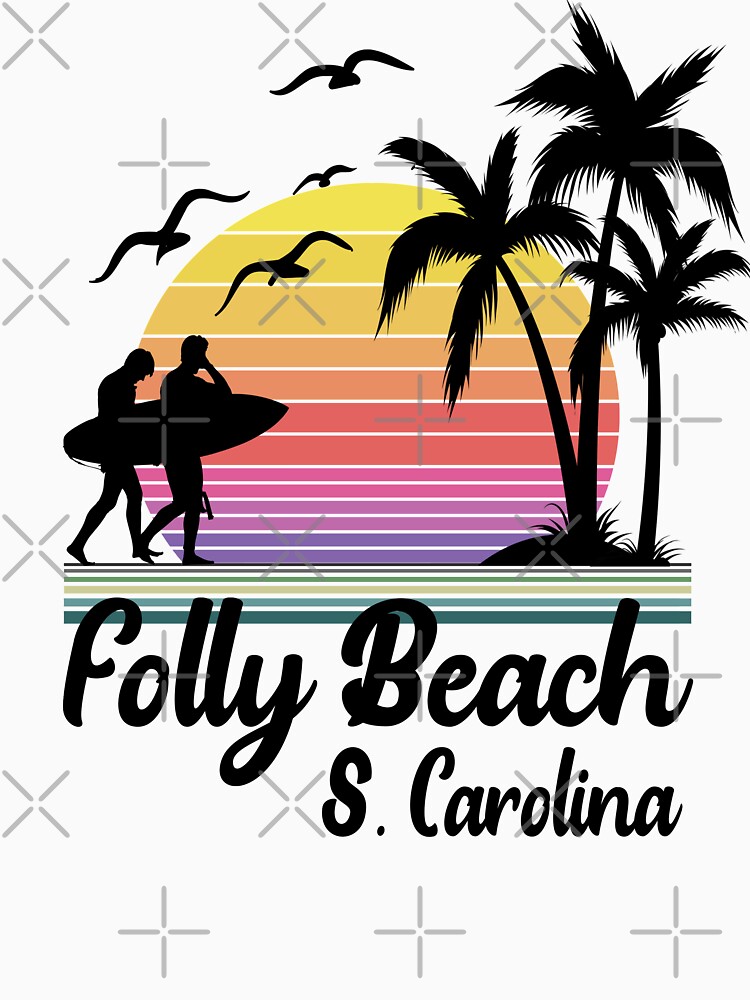 Vintage Folly Beach South Carolina Surf Retro Sunset Kids T-Shirt for Sale  by Crow Loftis