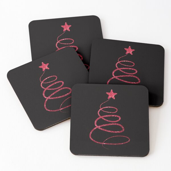 Item preview, Minimalistic Red Faux Glitter Star Christmas Tree designed and sold by Felicity-K.