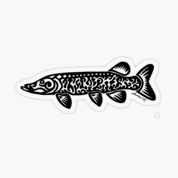 Northern Pike Water Wolf sticker fishing decal