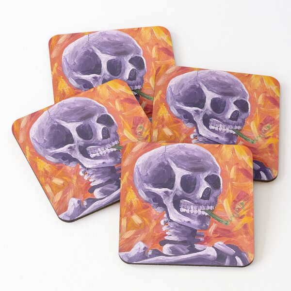 Item preview, Skull of skeleton with burning cigarette-Van Gogh designed and sold by nora williams.