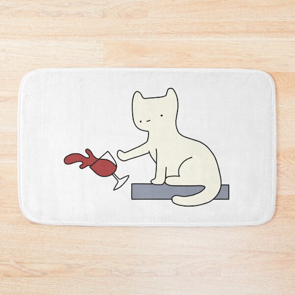 Item preview, Cat and Red Wine Glass designed and sold by line-on-line.
