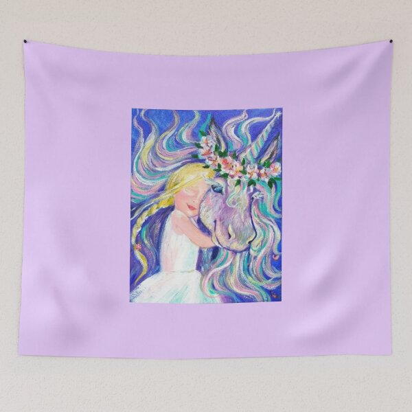 Item preview, Girl and her unicorn designed and sold by orangerinka.
