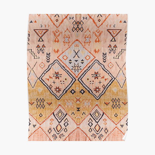 Mustard Yellow Oriental Heritage Boho Traditional Moroccan Desert Style Poster
