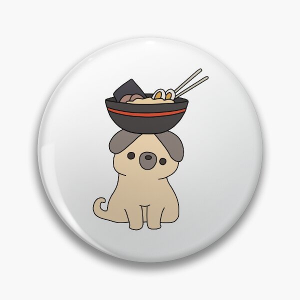 Item preview, Pug with Ramen designed and sold by line-on-line.