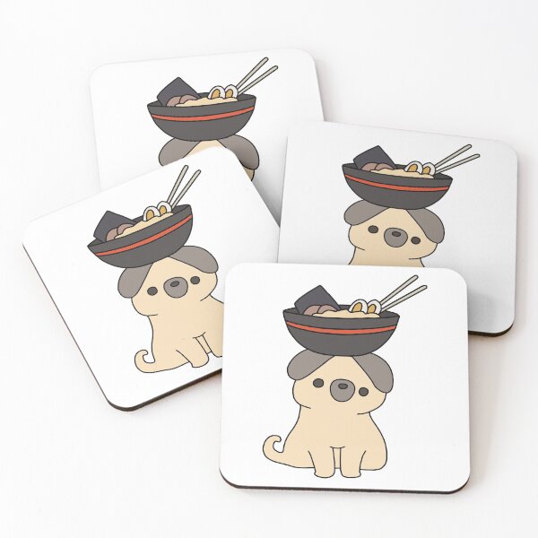 Item preview, Pug with Ramen designed and sold by line-on-line.