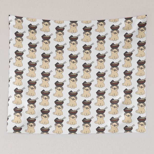 Item preview, Pug with Ramen designed and sold by line-on-line.