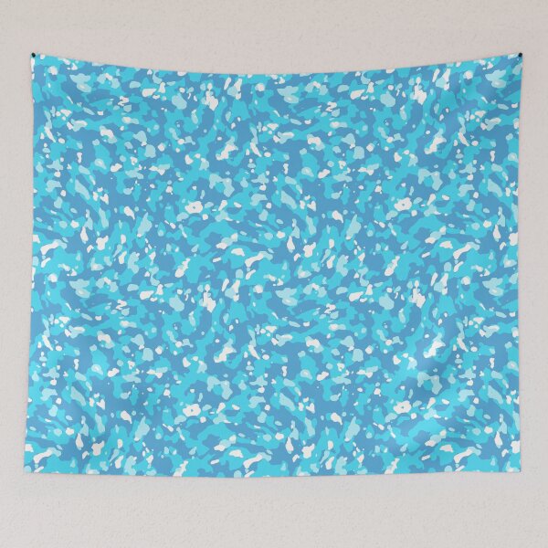 Item preview, Bright blue abstract twirl pattern  designed and sold by Bottums.