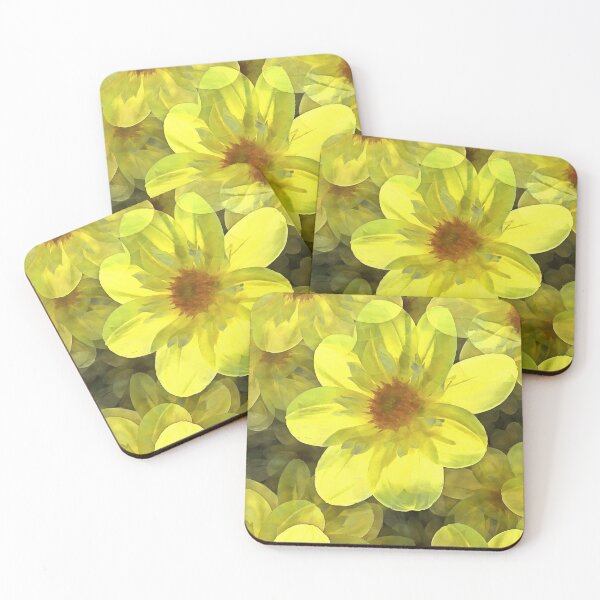 Item preview, Backlit Sunny Yellow Dahlia Medley designed and sold by SeaChangeDesign.
