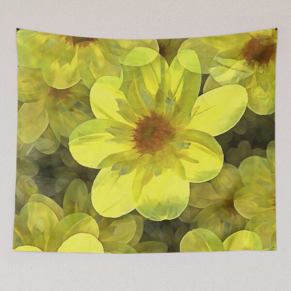 Item preview, Backlit Sunny Yellow Dahlia Medley designed and sold by SeaChangeDesign.