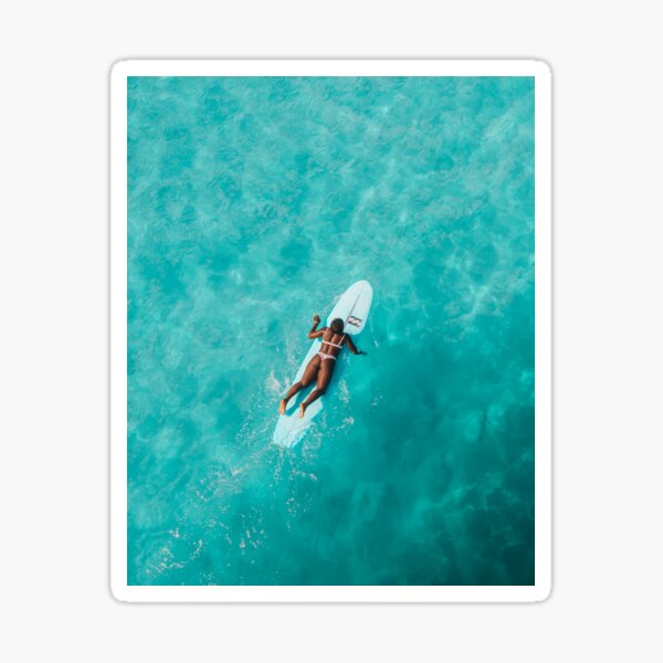 SURFER GIRL ON OCEAN Sticker