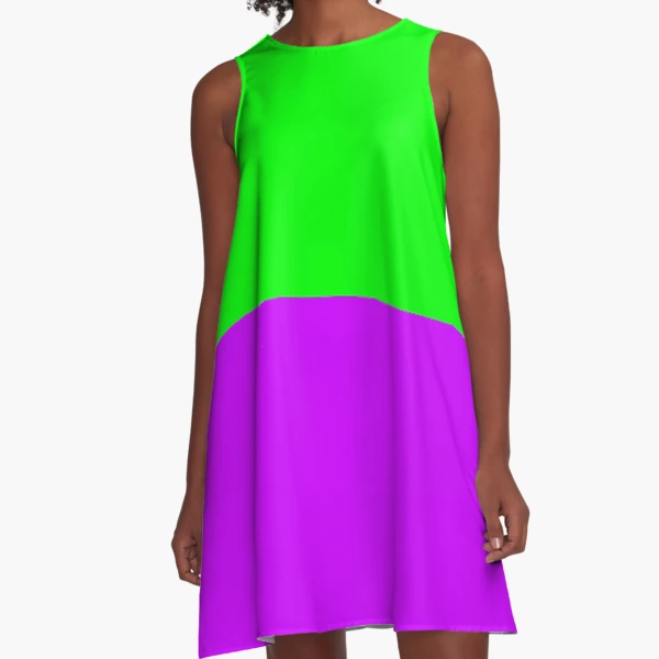 最旬ダウン Neon Purple & Green ワンピース