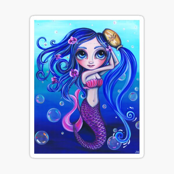 Aquarius Mermaid Sticker By Artbyjaz Redbubble