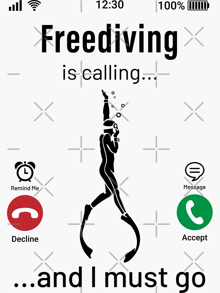 "Freediving Is Calling and I Must Go" Sticker for Sale by cotros