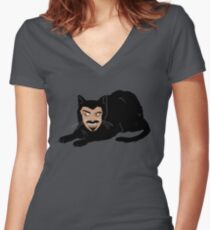 Vlad the Cat (Gray) Women's Fitted V-Neck T-Shirt
