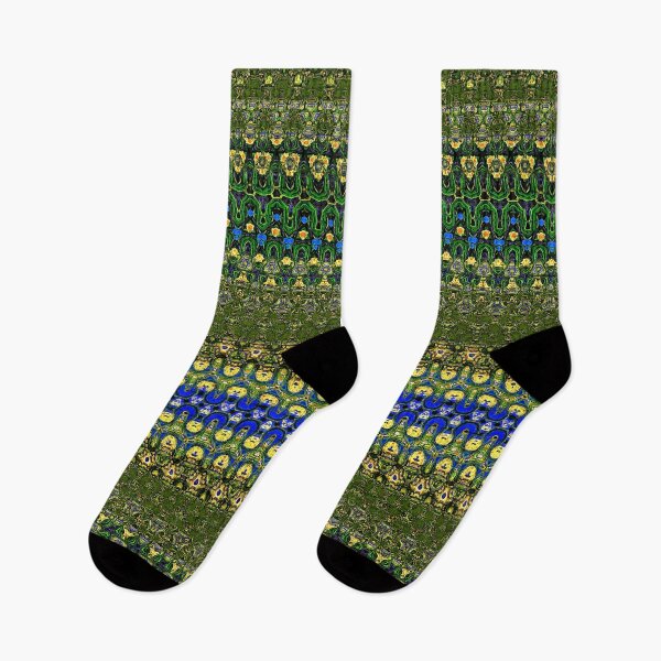 Item preview, Daffodils and Blue Sky Abstract Regal Geo Pattern designed and sold by SeaChangeDesign.