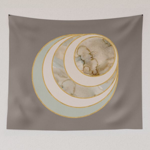 Item preview, Gold Circles with Watercolor and Scandinavian Color Palette designed and sold by BilgePaksoylu.