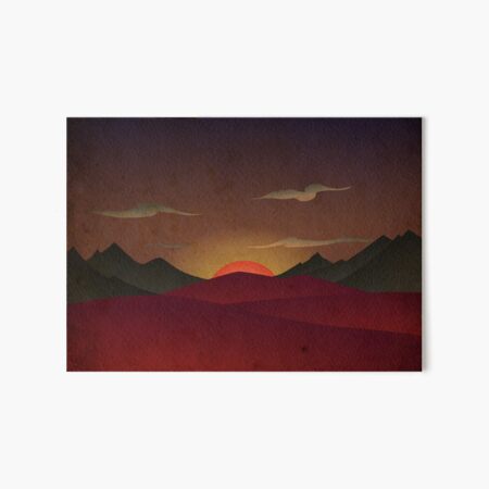 Setting Sun over Mountain Valley Art Board Print