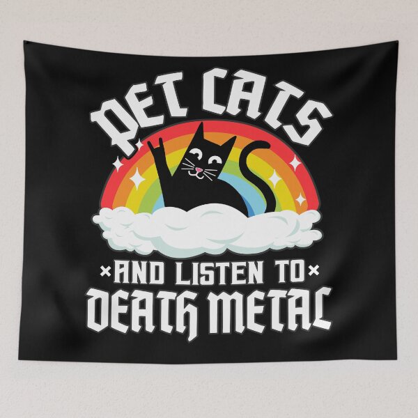 Item preview, Pet Cats And Listen To Death Metal Cat Rainbow Vintage designed and sold by Stronzi.