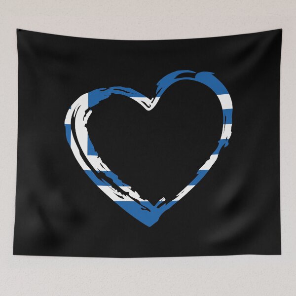 Item preview, Greek Flag Heart patriotic designed and sold by Happy Puppy Print On Demand.