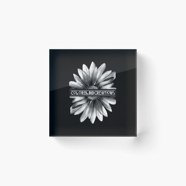 Item preview, COLORBLINDCREATIONS Logo Black And White Sunflower Retro designed and sold by CBCreations73.