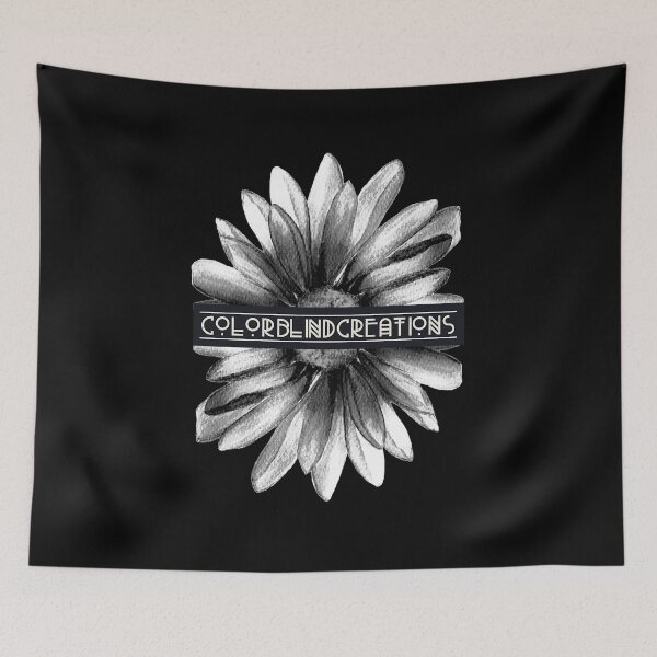 Item preview, COLORBLINDCREATIONS Logo Black And White Sunflower Retro designed and sold by CBCreations73.