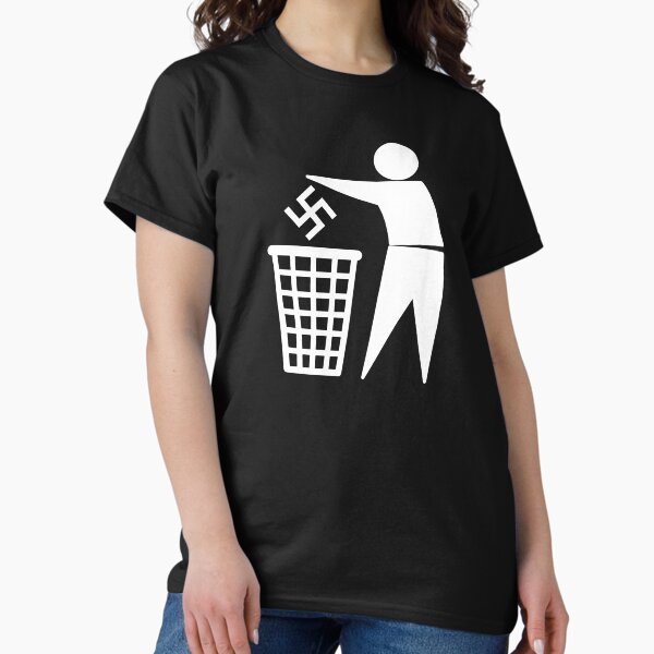 Vista previa del artículo con la obra «Anti Nazi - Anti Fascist - logo - Blanco», diseñado y vendido por createdezign.