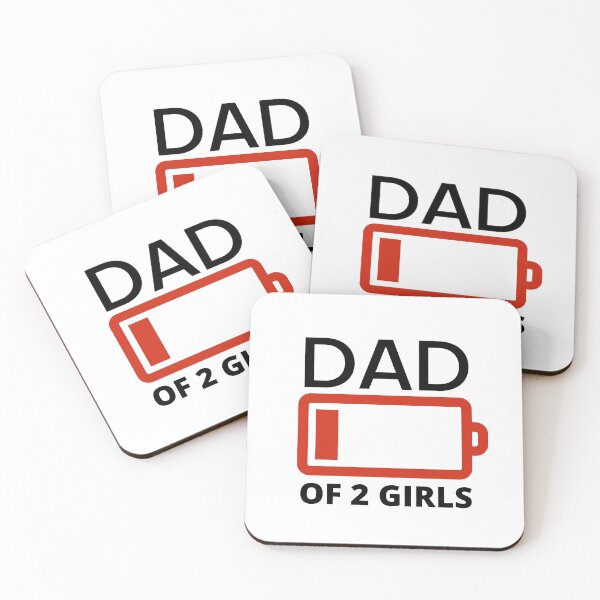 Item preview, Dad of two girls funny low battery  designed and sold by AllPrintsAndArt.