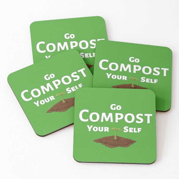 Item preview, Go Compost Yourself - Funny insult quote for garndeners designed and sold by WildBerryArt.