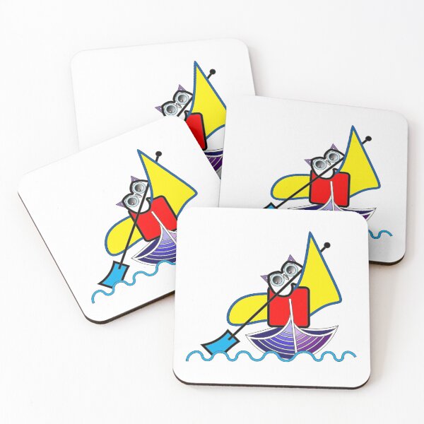 Item preview, Owl as a canoeist (060th sport, water sports,) Kind of child, decorative, digital, colorful, designed and sold by Paszkan.