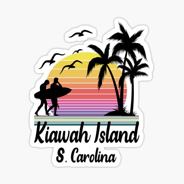 KIAWAH ISLAND SOUTH CAROLINA Surfing Sticker Decal 3x8 inc