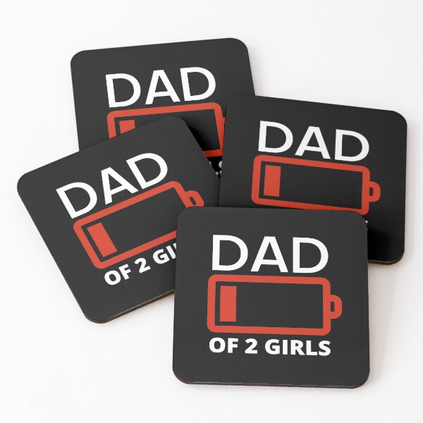 Item preview, Dad of two girls funny low battery black designed and sold by AllPrintsAndArt.