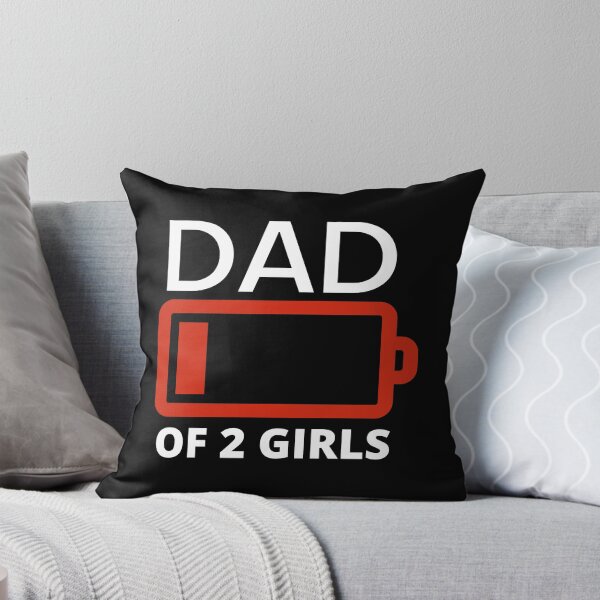 Item preview, Dad of two girls funny low battery black designed and sold by AllPrintsAndArt.