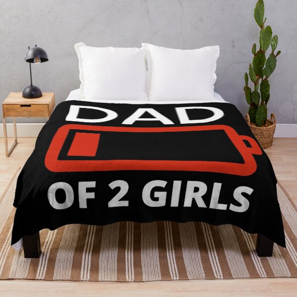 Item preview, Dad of two girls funny low battery black designed and sold by AllPrintsAndArt.