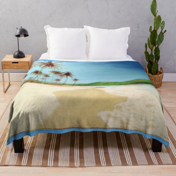 Aperçu de l'œuvre Tropical Beach peint par Chris Newton créée et vendue par ChrisLionHeart.