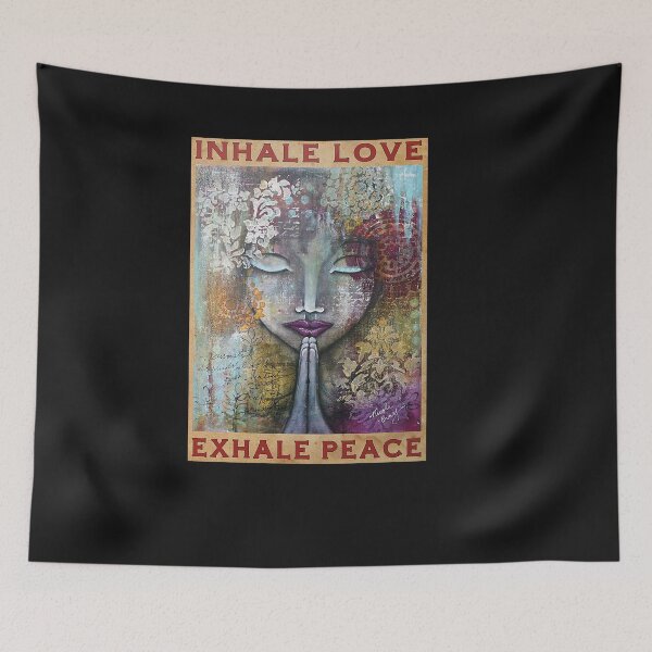 Aperçu de l'œuvre Hippie Girl Inhale Love Exhale Peace Poster créée et vendue par ArminaNLabrie.