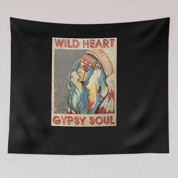 Item preview, Native American Girl Wild Heart Gypsy Soul Poster designed and sold by ArminaNLabrie.